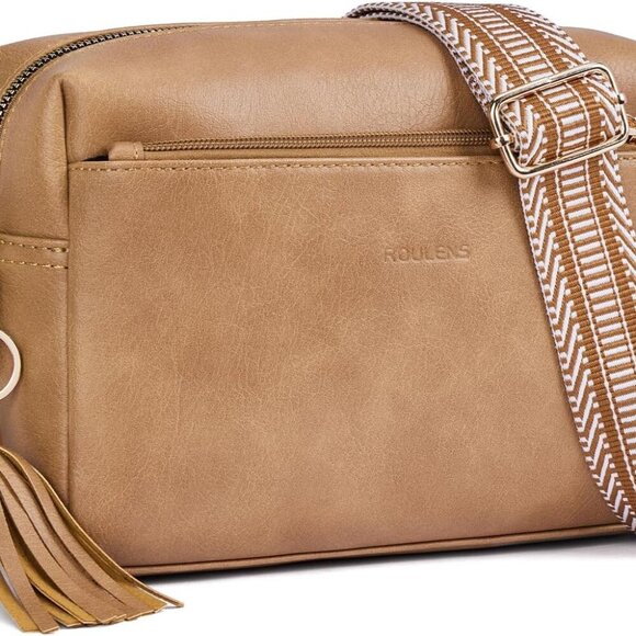 Triple Zip Small Crossbody Bag for women,Wide Strap Cell Phone Purse Shoulder Ha - Picture 1 of 5